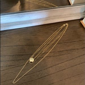 Three Strand Gold Necklace with Locket